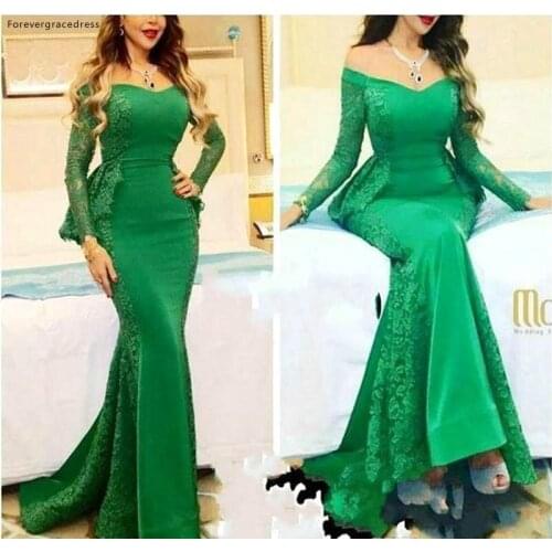 Myriam Fares Long Sleeves Evening Dresses Mermaid Red Carpet Formal Holiday Wear Celebrity Party Gowns Plus Size Custom Made
