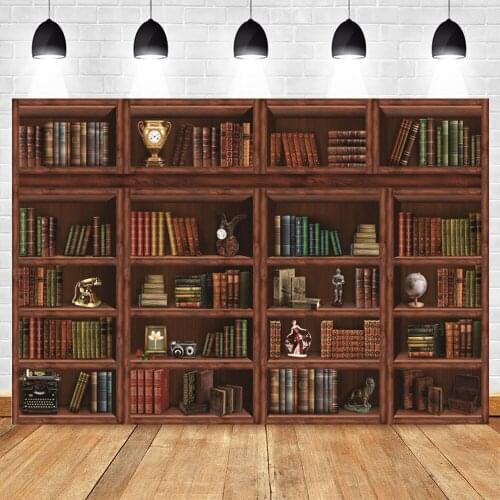 Yeele Photocall Vintage Bookshelf Backdrops Wooden Shelf Books Room Decor Photography Photographic Background For Photo Studio