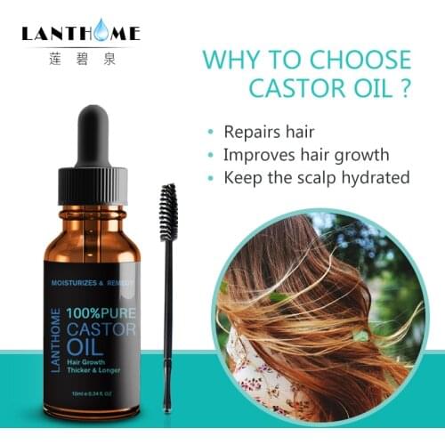 Hair Eyebrow Eyelash Growth Liquid Castor Seed Oil Mild Maintenance Nourishing Eyelash Growth Essential Oil 10ml Makeup TSLM1