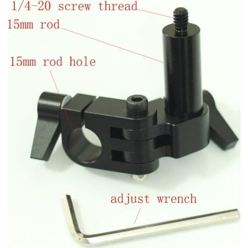 Rotated Rod Clamp With 1/4 female to male rod For Follow Focus DSLR Rig Rail