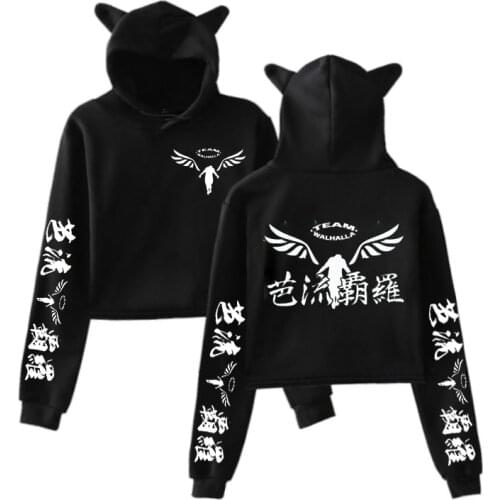 Crop Tops Women 2021 Hoodies Valhalla Tokyo Revengers Anime Clothes Pullover Harajuku Drawstring Hoodies Tokyo Revengers Tops