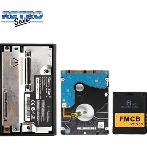 2.5" SATA Hard Disk Drives 500GB/1TB/2TB with Games Installed + FMCB v1.966 8/16/32/64MB for PS2 + Gamestar SATA HDD Adapter