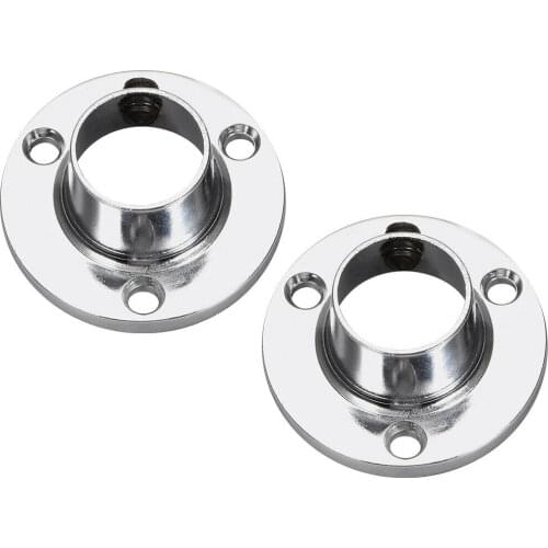 2 Pcs 16mm Closet Rod Flange Holder Socket Bracket Support