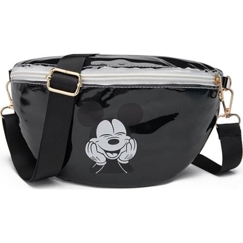 2021 Fashion Childrens Laser Bag Disney Creative Funny Transparent Sequin Bag for Women 4 Colors Mickey Modeling Mini Belt Bag