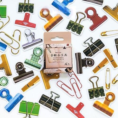 46pcs/Box Little Tool Scrapbooking Seal Book Label Paper Stickers DIY Stationery Diary Decoration Craft Household Supplies