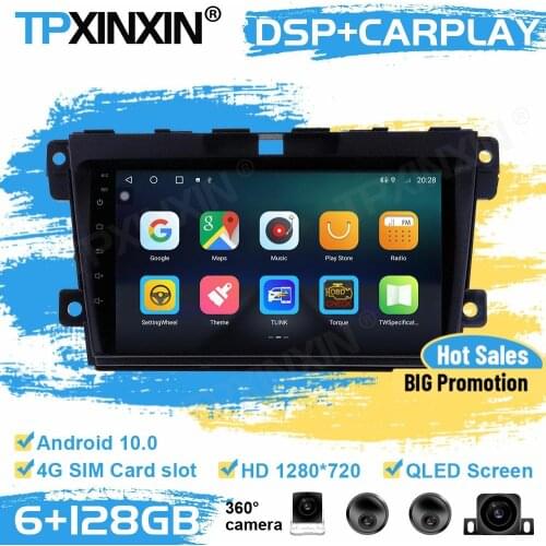 360 Cameras Car Radio Stereo Receiver Android9 For Mazda CX-7 2008 2009 2010 2011 2012 2013 2014 GPS Player Auto Audio Head Unit