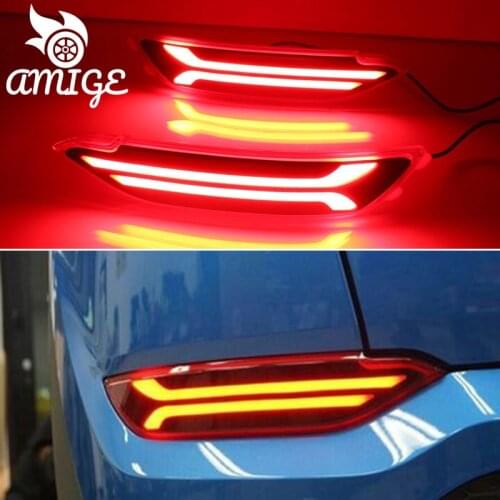 Car LED Rear Lights For Hyundai Tucson 2015 2016 2017 2018 3-in-1 Turn Signal Reflector Bumper Lamp Taillights Brake Light