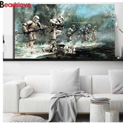 Large diy Diamond Painting Cartoon StormtrooperDiamond Embroidery Full square round drilling 5d Diamond Mosaic kits puzzle arts