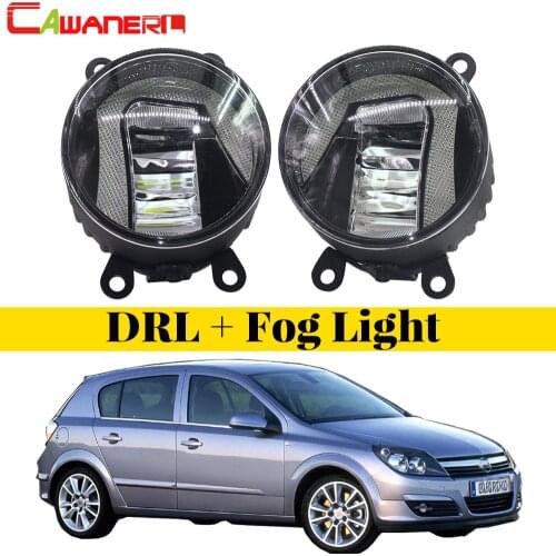 Cawanerl 2 Pieces Car Styling LED Fog Light DRL Daytime Running Lamp White High Bright For Opel Astra G H 1998-2010