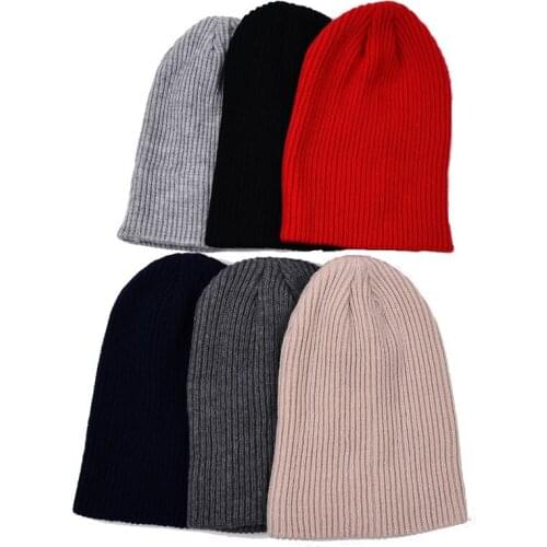 Long Solid Color Hip Hop Unisex Keep Warm Knitted Hat Fashion Spring Autumn Elasticity Men Beanie Hat Women Ski Cap