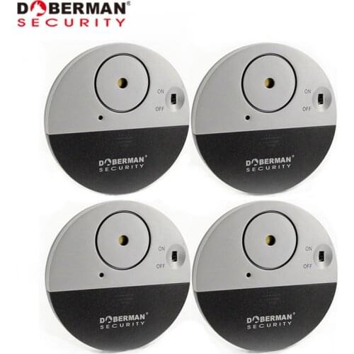 Doberman Security 4pcs Sensor Detector Door Window Vibration Alarm for Warning Burglars Intruder Home Security Alarm alarma