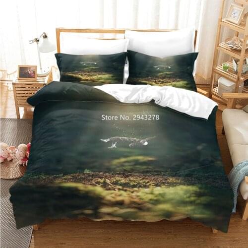 Home Textiles Adult Children Bedroom Decoration Bear Fox Expansion Animal Pattern Bedding Set Duvet Quilt Cover and Pillowcase