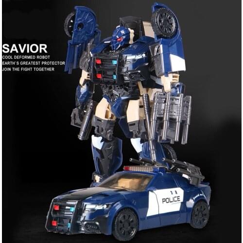 G1 Barricade Black Mamba Transformation TF5 Police Car Model voyager Oversize Action Figure Robot Toys