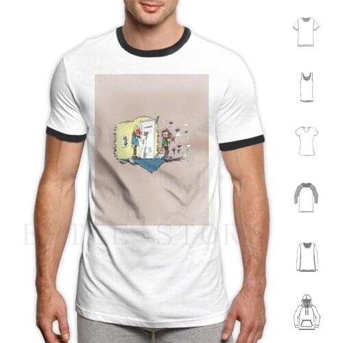 Gaston Lagaffe Explosion-Brown T Shirt Print Cotton Gaston Guus Lagaffe Flater Guust Veronica Magazine Gids Guide Tv Cartoon