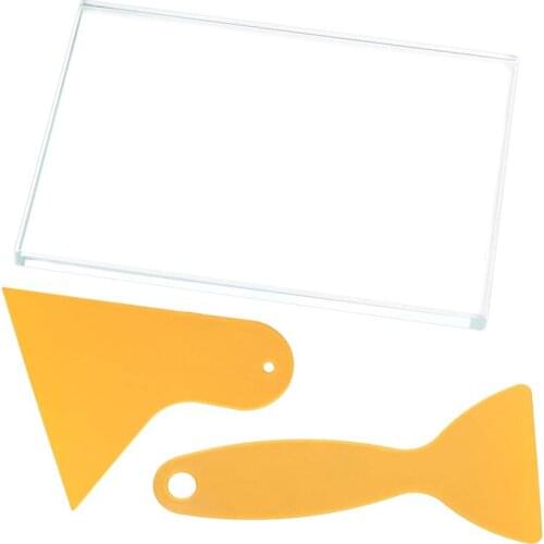 Nonvor Leather Burnishing Tool Leather Craft Glass Slicker Plastic Scraper Professional Finish Tool for Burnishing Leather