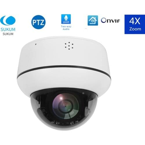 8MP Outdoor PTZ Camera IP 4X ZOOM Two-Way Audio Built-in Mic and Speaker Video Surveillance POE IP Camera Night Vision