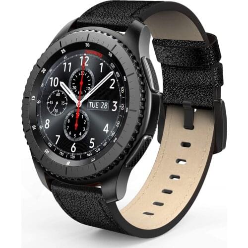 Leather Bands for Galaxy Watch 42mm 46mm Active2 Gear S3 Band 20 22mm Watch Strap for Ticwatch E Amazfit Bip SmartWatch correa