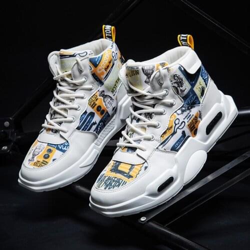 Mens Shoes Winter Fashion Walking Sneakers Breathable White Canvas Shoes Men High Top Snow Mens Boots Lace-Up Zapatos Hombre