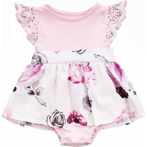 Summer Brand New Toddler Kids Girl Newborn Baby Sisters Floral Lace Print Dress Romper/Sundress Clothes