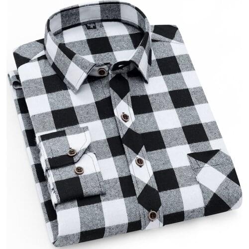 2021 Fall New Business Casual Mens Plaid Shirt Brand High Quality Male Office Red Black Checkered Long Sleeve Shirts ​Clothes