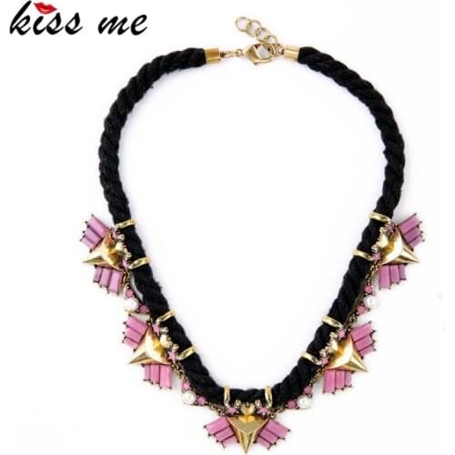 Unusual Acrylic Lace Collar Pure Manual Weaving Rope Choker Necklace Factory Wholesale