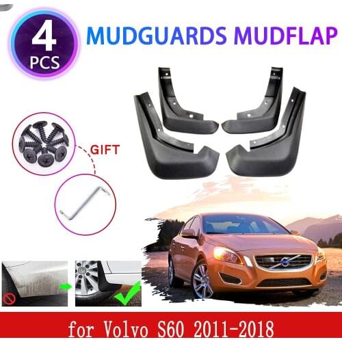 New 4PCS for Volvo S60 2011 2012 2013 2014 2015 2016 2017 2018 Mudguards Mudflap Fender Flaps Splash Guards Protect Accessories