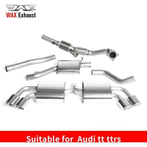New design stainless steel catback exhaust pipe TT TTRS with valves for Audi
