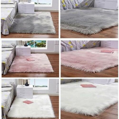 New Living Room Bedroom Carpet Crawling Mat Faux Fur Sheepskin Fluffy Sofa Cushion Safe Home Non-slip Decorative Products