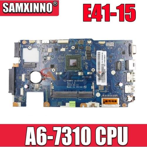 Original New For Lenovo IdeaPad E41-15 Mainboard BAWP LA-D731P Laptop motherboard with AMD A6-7310 100% fully tested