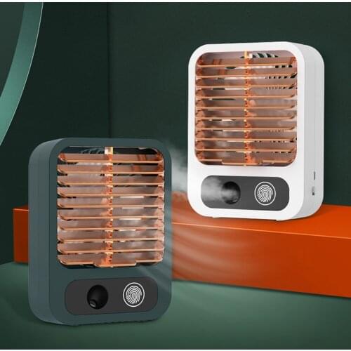 2 in 1 Air Humidifier Fan Handheld Small Desktop Summer Electric Fan USB Rechargeable Outdoor Travel Portable Cooler Radiator