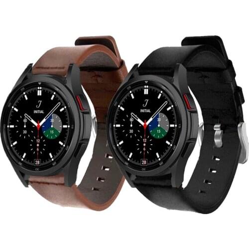 Genuine Leather Strap For Samsung Galaxy Watch 4 Classic 42mm 46mm Bracelet 20mm Wrist Band For Galaxy Watch4 40mm 44mm Correa