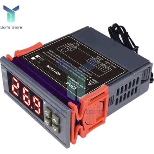 MH1210W 12V 24V AC 110V-220V Digital Display Temperature Controller Thermostat Regulator Heat Cool Control NTC Sensor Thermomete