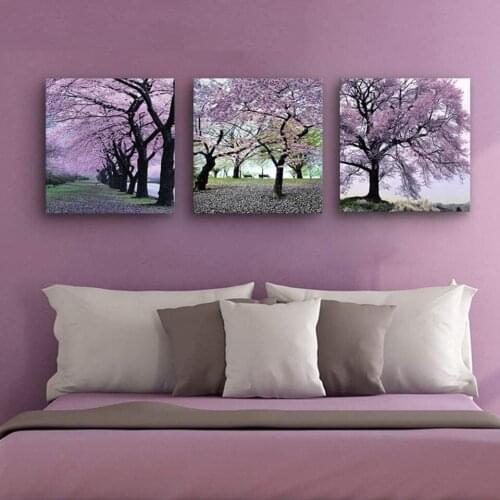 Triptych Diy Diamond Embroidery Cherry blossom Trees Diamond Painting Cross Stitch Rhinestone Diamond Mosaic Full drill WW187