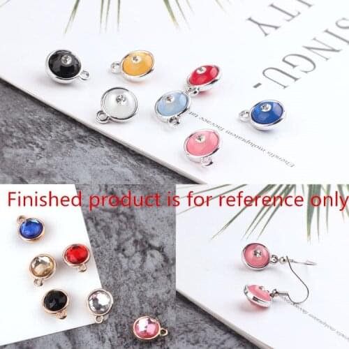 Vintage diy jewelry making 10pcs/lot color rounds shape alloy charms fit earring/bracelet/necklace pendants accessory