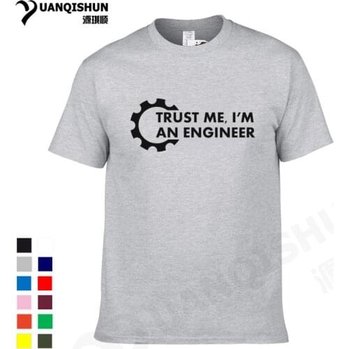 YUANQISHUN Letter Print T-shirt TRUST ME HUMOR I AM AN ENGINEER T Shirt Male O-Neck Funny Top Tee Streetwear Gear Key