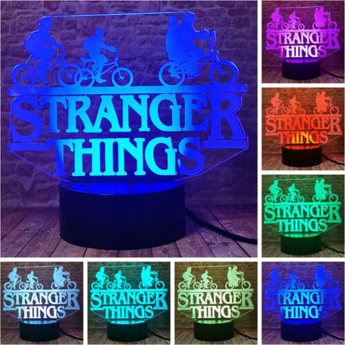 Funny 3D Illusion LED Table Nightlight Colorful Change Lamp Flash Stranger Things Figure Model Toys for boys