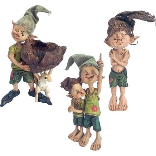 Funny Garden Fairy Statues Resin Genius Dwarf Sculpture Elf Kid Outdoor Figurines Decorations for Outdoor Garden Lawn Statue