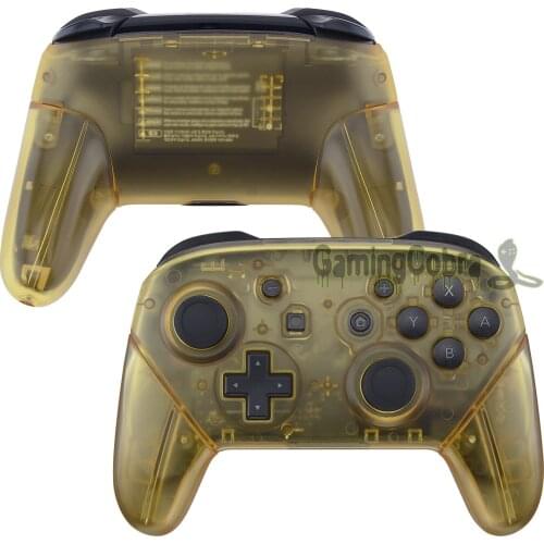Amber Yellow Faceplate Backplate Housing Shell Cover with Handles Repair Parts for NS Switch Pro Controller