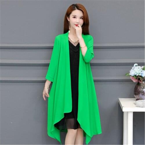 2021 Summer Women Solid Korean Style Beach Cardigan irregular Cover Up Long Blouse Shirts Female Tops ZY4630
