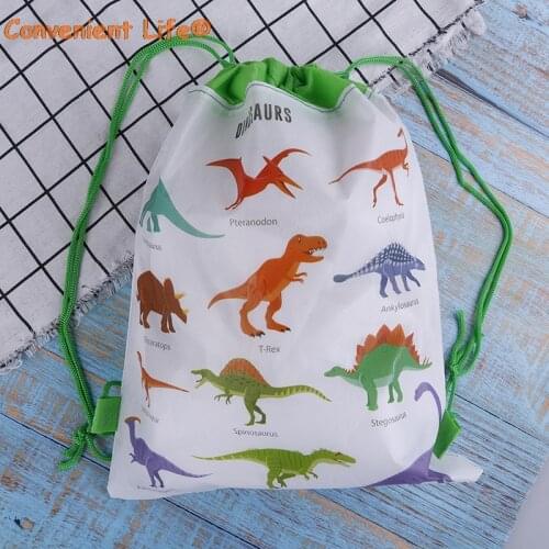 34cm*27cm Dinosaur Gift Bag Backpack Kids Travel School Drawstring Bags Festive Party Supplies Shopping Non-woven Fabrics Bag