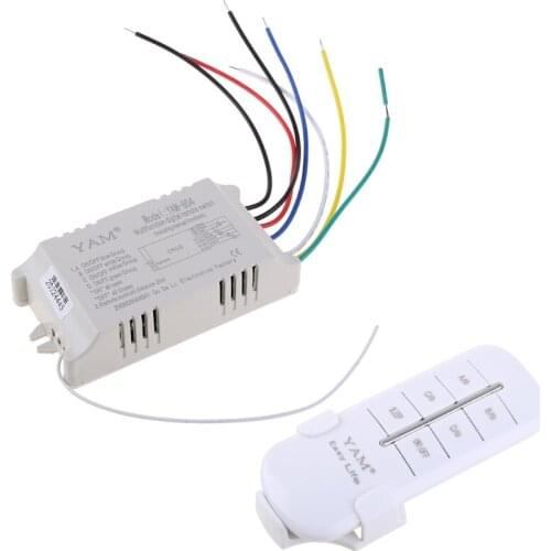 4 Way ON/OFF 220V Wireless Receiver Lamp Light Remote Control Switch