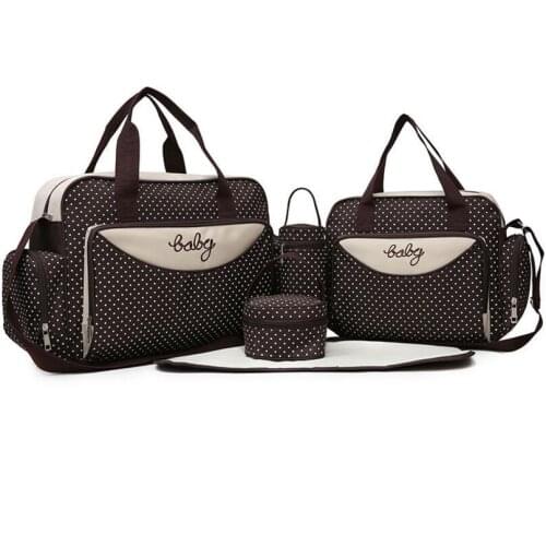 5pcs per set Dots diaper bag, vintage nappy bags for mom