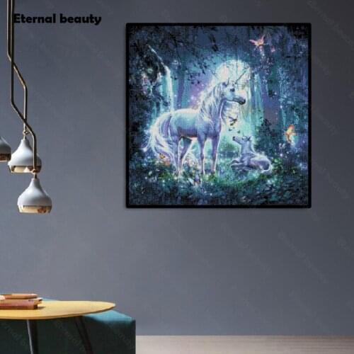 Diamond Painting Landscape Unicorn Animal Pictures of Rhinestones Diamond Embroidery Handicraft Needlework Cross Stitch Artwork