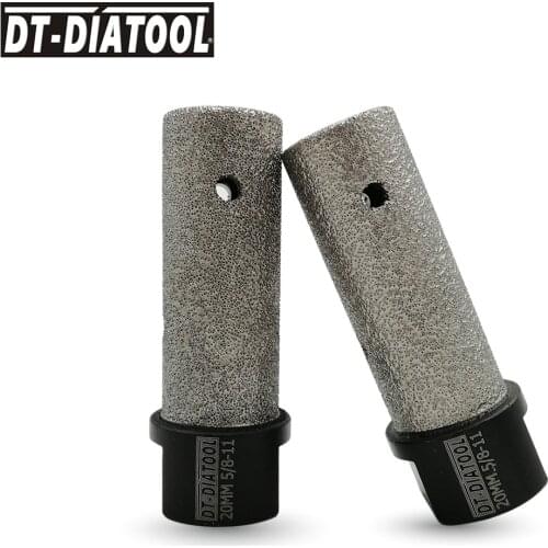 DT-DIATOOL 2pcs/set Diameter 20mm Vacuum Brazed Diamond Milling finger bits With 5/8-11 connection Grit #50/60 for Tile Stone