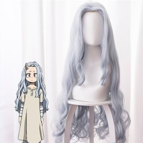 Anime Boku no Hero Academia My Hero Academia Season 4 Eri Cosplay Costume Wigs Long Gray Curly Hairs