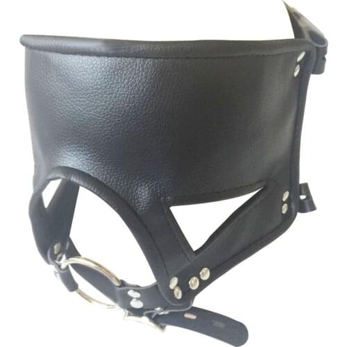Bdsm Slave Bondage Head Restraint Leather Blindfold Erotic Nightclub Sex Toy For Women Men Cosplay Harness Mask Adult Products