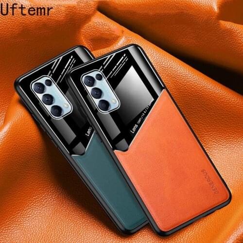 Phone Case for Oppo Reno 5 Pro Case Cover TPU Frame Built-in Iron Shockproof Cover for Oppo Reno 5pro 5 Pro Shell Mirror Leather