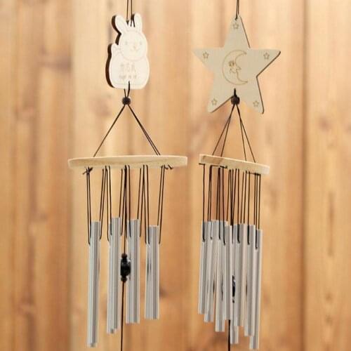 Wooden Blessings Wind Chimes Metal Home Accessories Garden 1pc Wall Chimes Decoration Pendant Wind Metal Outdoor Hanging Y8H8