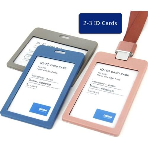 DEZHI Flip Business ID IC Card Holders for Office Staff, Eco-friendly Plastic Material Badge Holder with Original Colors Lanyard