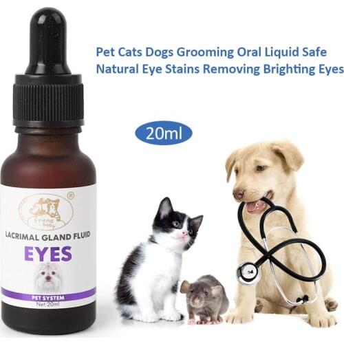 Pets Eye Cleaning Tool Dogs Cats Grooming Oral Liquid Eye Stains Remover Safe Natural Eye Stains Removing Brighting Eyes 20ml